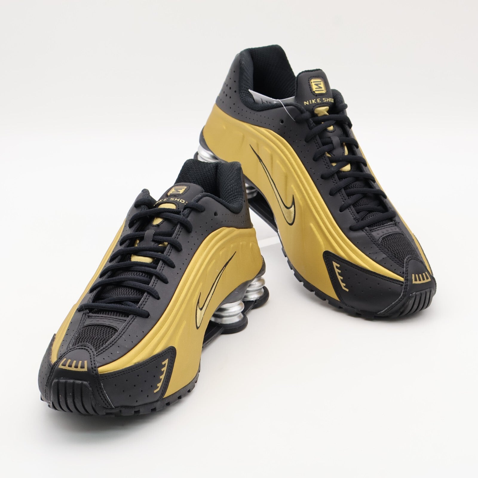 AR3565-005 Nike Shox R4 Black Metallic Gold Silver (Women's)