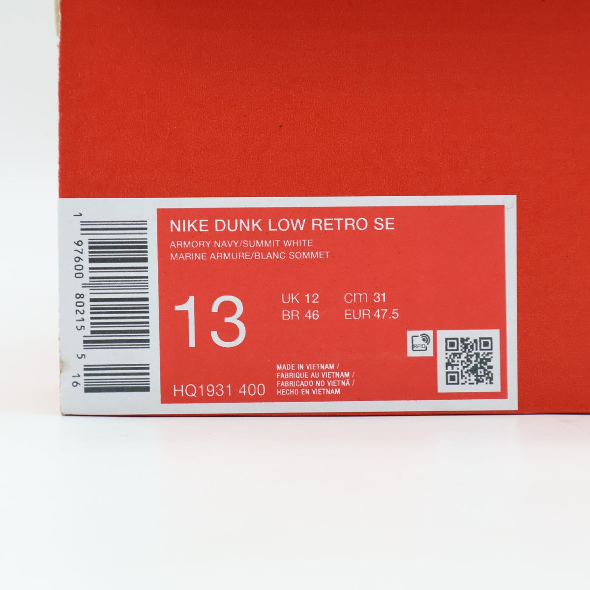 HQ1931-400 Nike Dunk Low Retro SE Armory Navy Summit White (Men's)