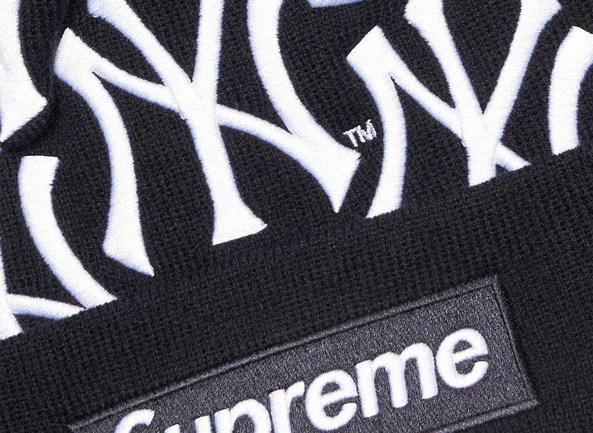 Supreme New York Yankees New Era Box Logo Beanie Navy