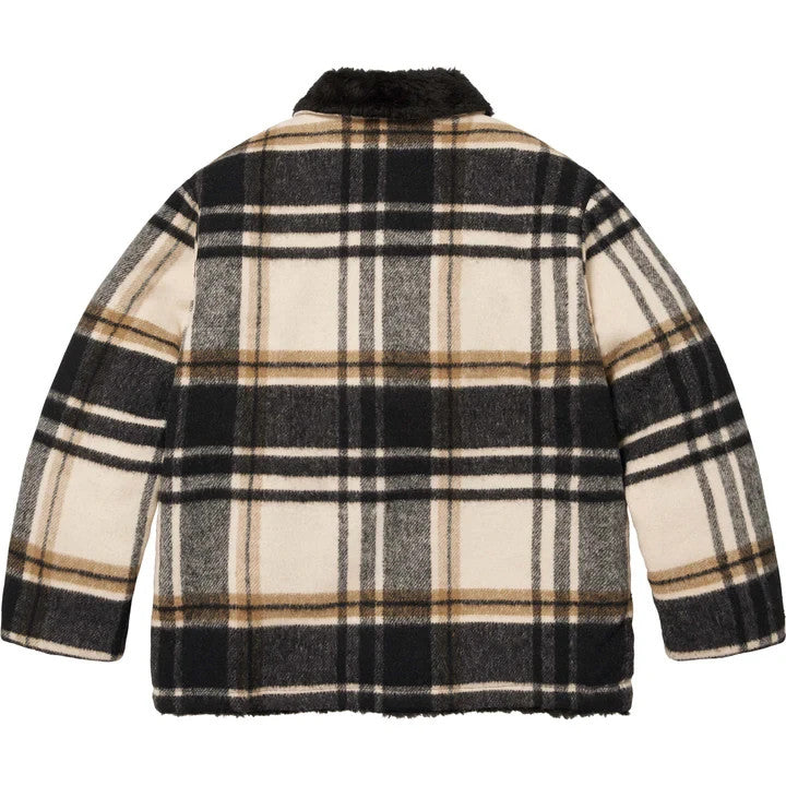Supreme Plaid Car Coat Cream