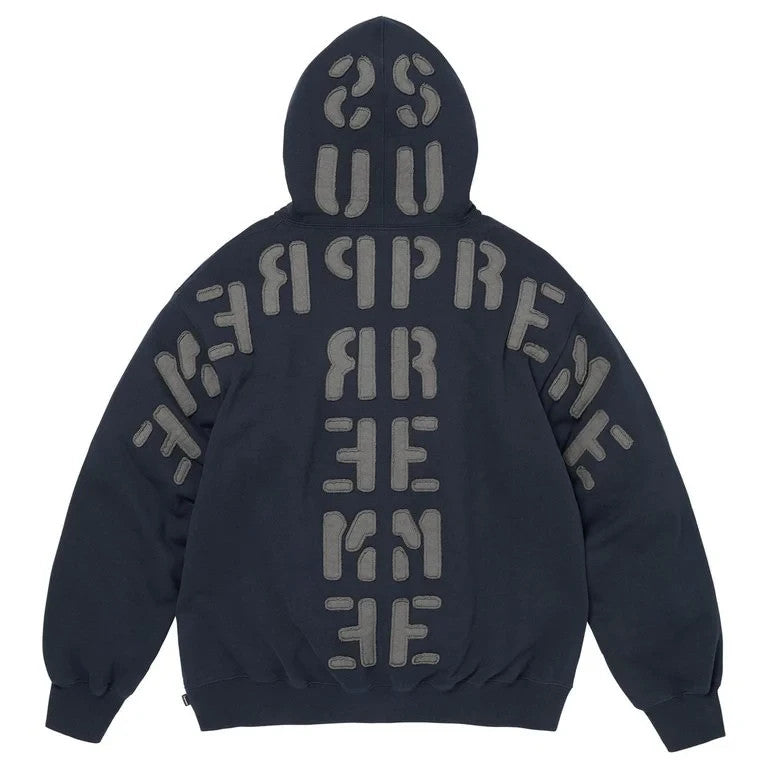 Supreme Mirrored AppliquÃ© Hooded Sweatshirt Navy
