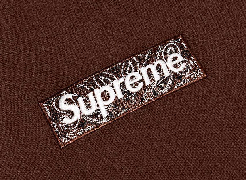 Supreme Bandana Box Logo Hooded Sweatshirt Brown