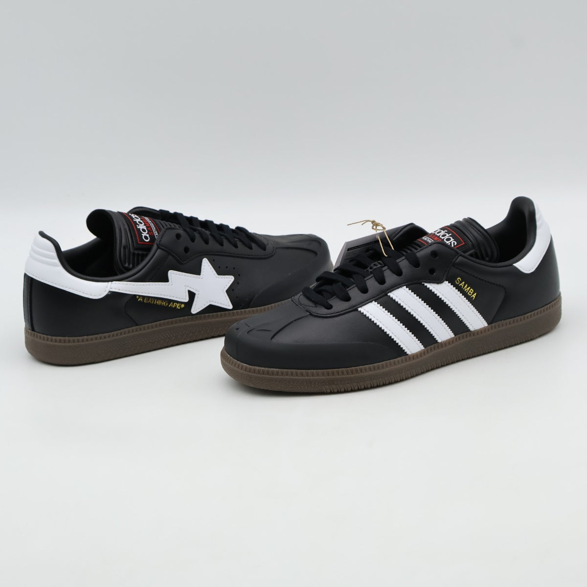 JR9246 A BATHING APE adidas Originals Samba Core Black Cloud White Gum (Men's)