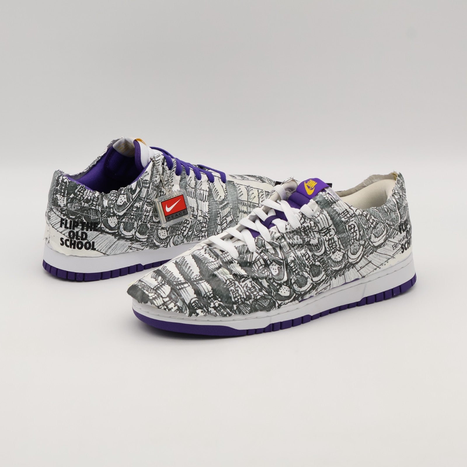 DJ4636-100 Nike Dunk Low Made You Look Flip The Old School Varsity Purple White