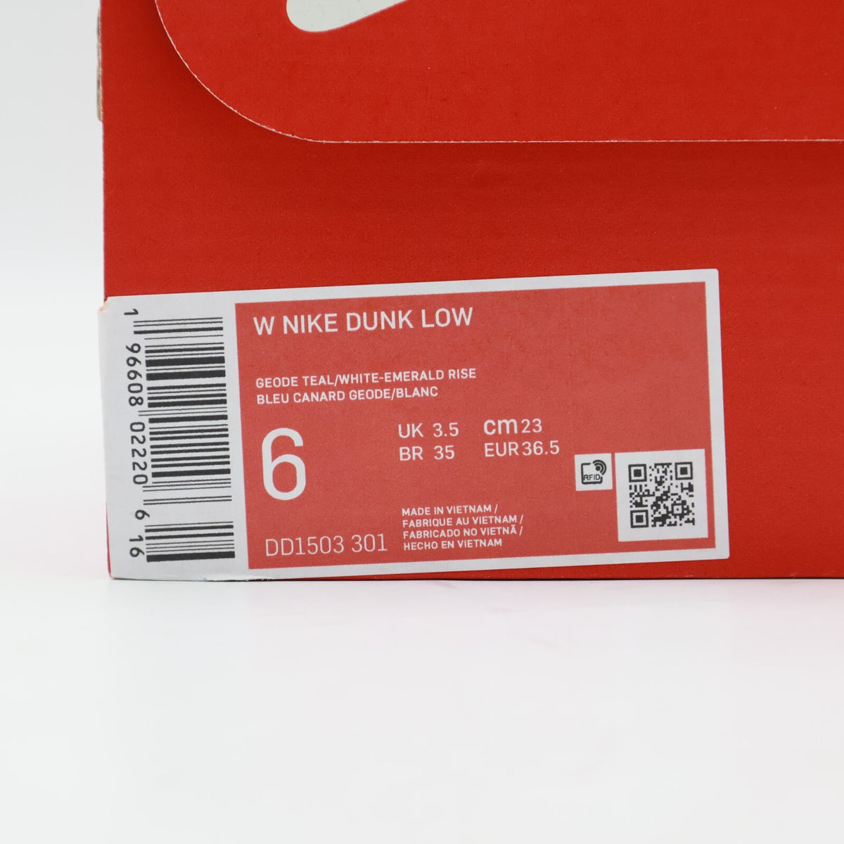DD1503-301 Nike Dunk Low Geode Teal White Emerald Rise (Women's)