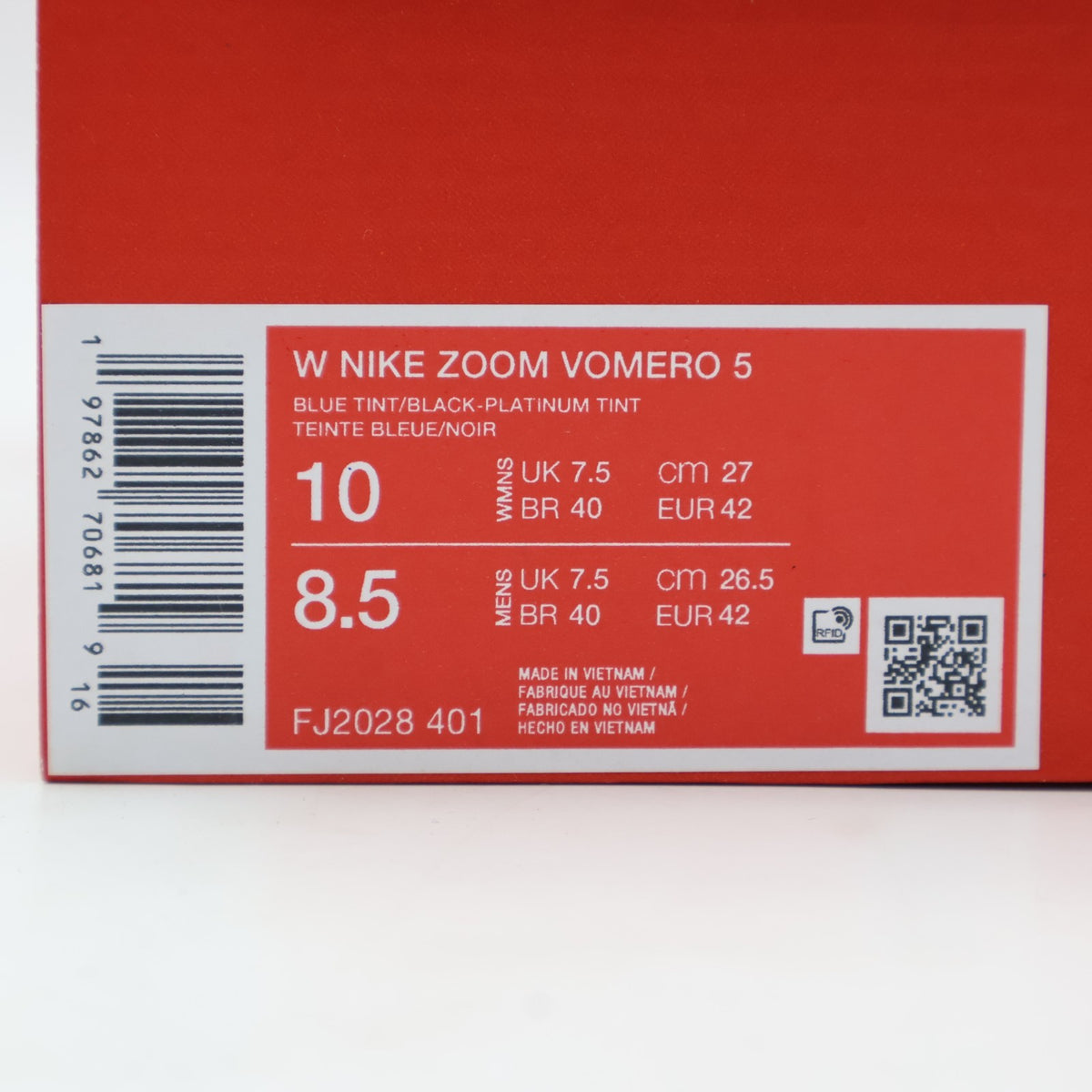 FJ2028-401 Nike Zoom Vomero 5 Blue Tint Platinum Tint Metallic  (Women's)