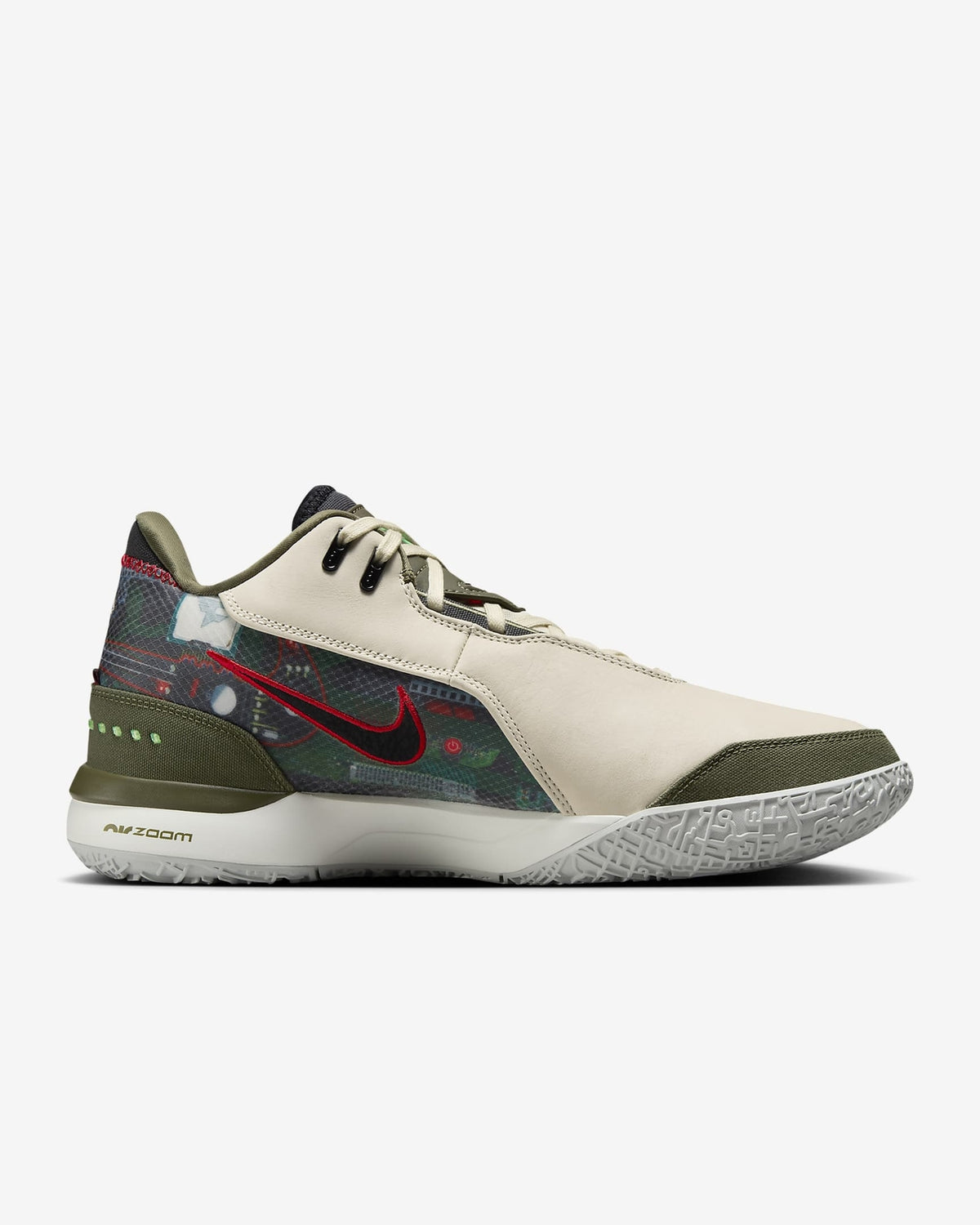 HF0716-200 FaZe Clan Nike LeBron NXXT Gen AMPD Light Cream Medium Olive (Men's)