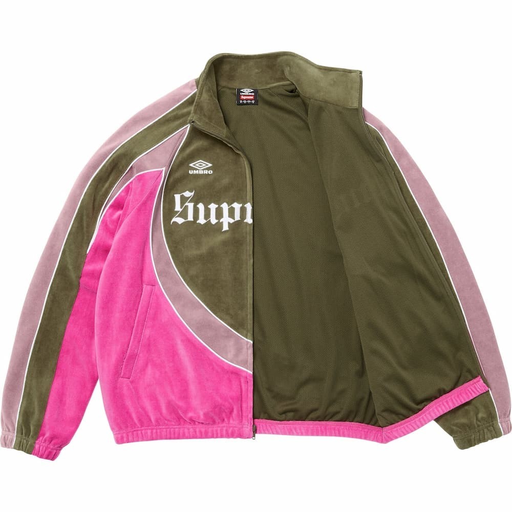 Supreme Umbro Velour Track Jacket Olive