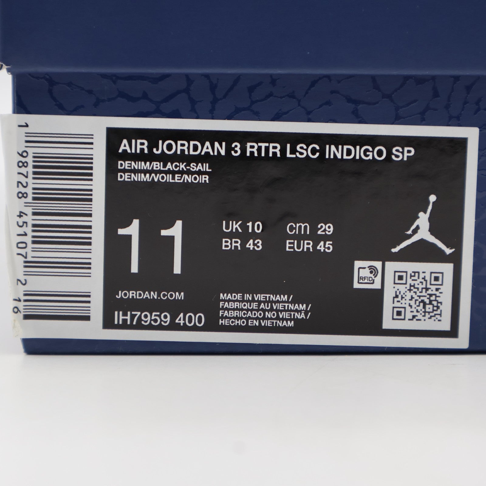 IH7959-400 Leviâs Nike Air Jordan 3 Retro SP Indigo and Gym (LEVI'S Tab) (Men's)