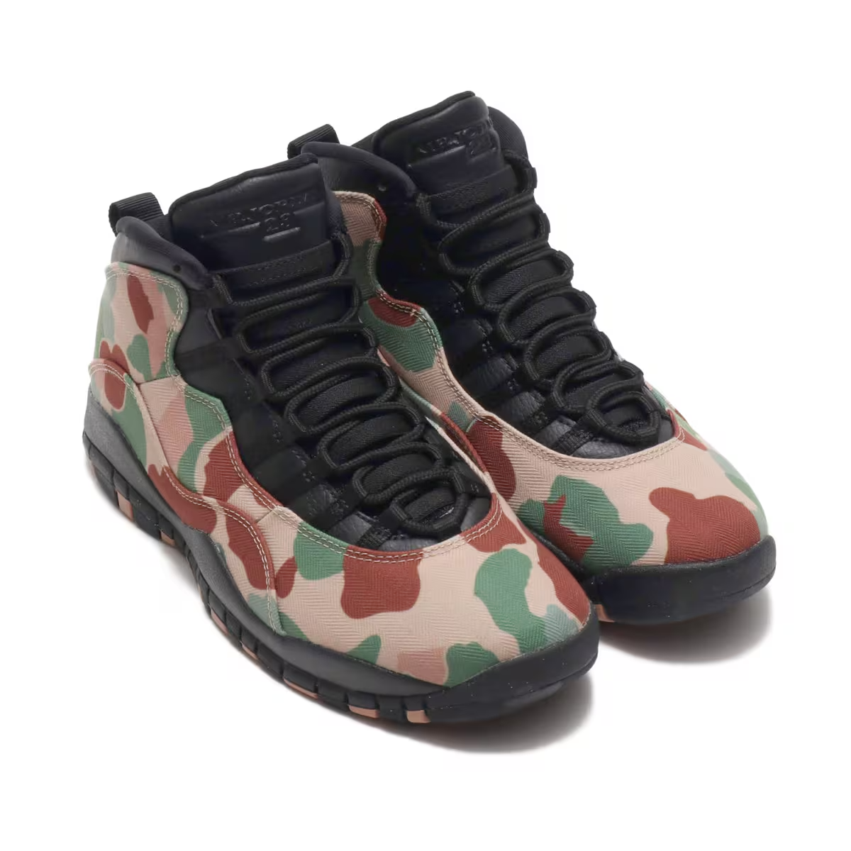 310805-200 Nike Air Jordan 10 Retro "Duck Camo" Black/Clay (Men's)