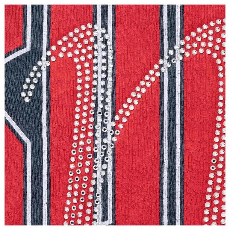 Supreme Rhinestone Script S/S Top Navy