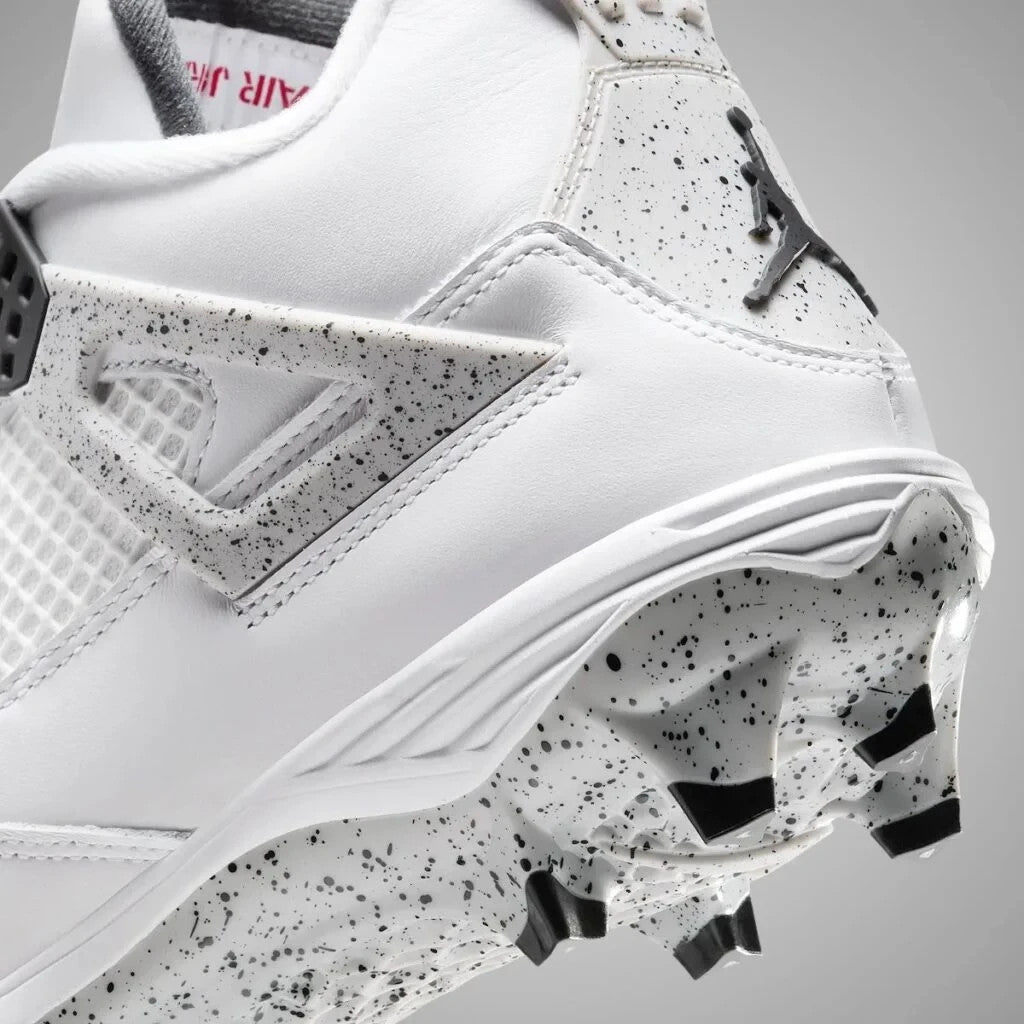 HQ0207-106 Nike Air Jordan 4 Cleat White Fire Red (Men's)