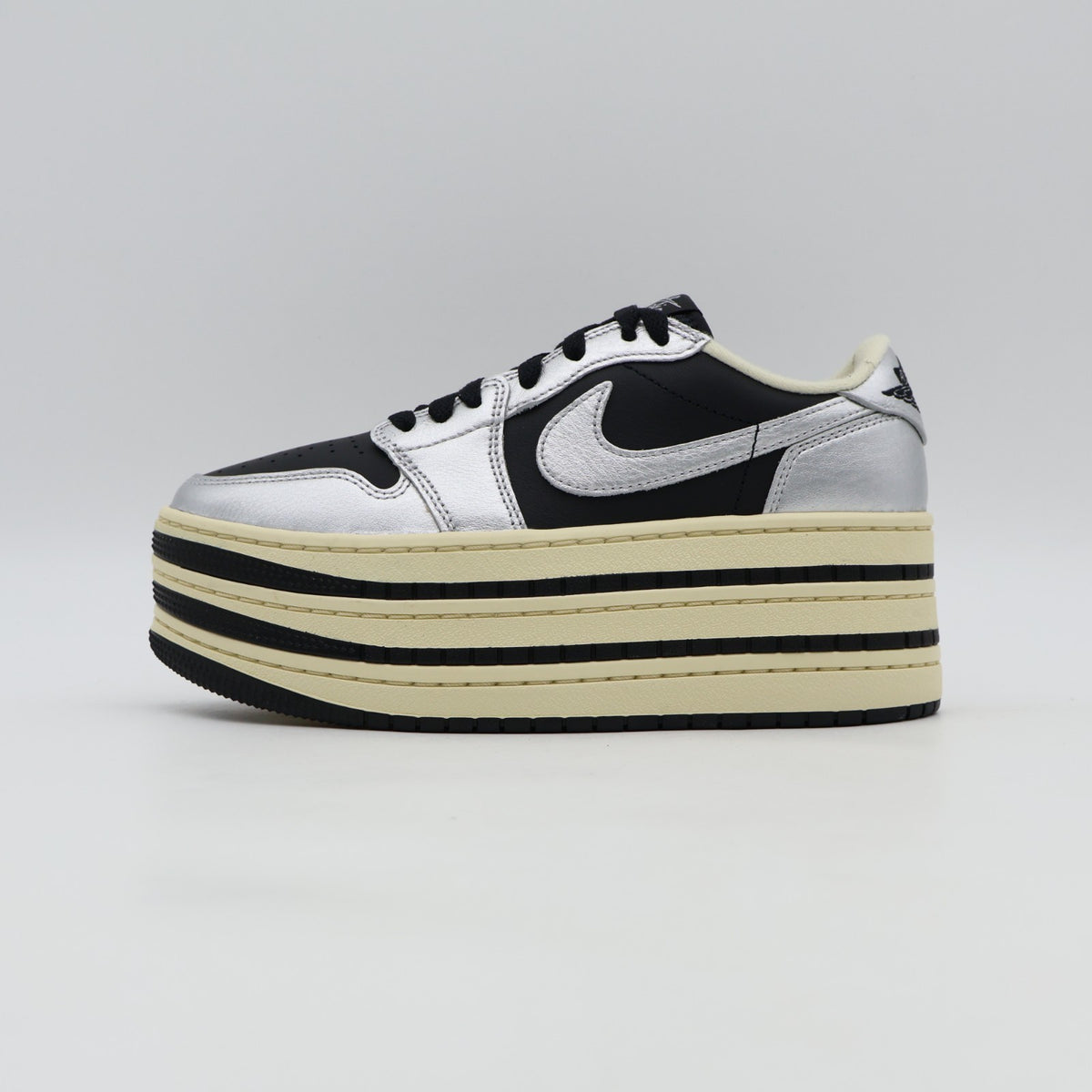 HV8288-001 Nike Air Jordan 1 Triple Stack "Metallic Silver/Black" (Women's)