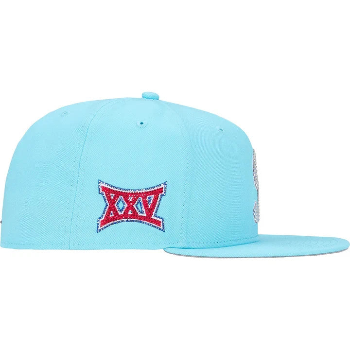 Supreme Swarovski S Logo New Era Light Blue