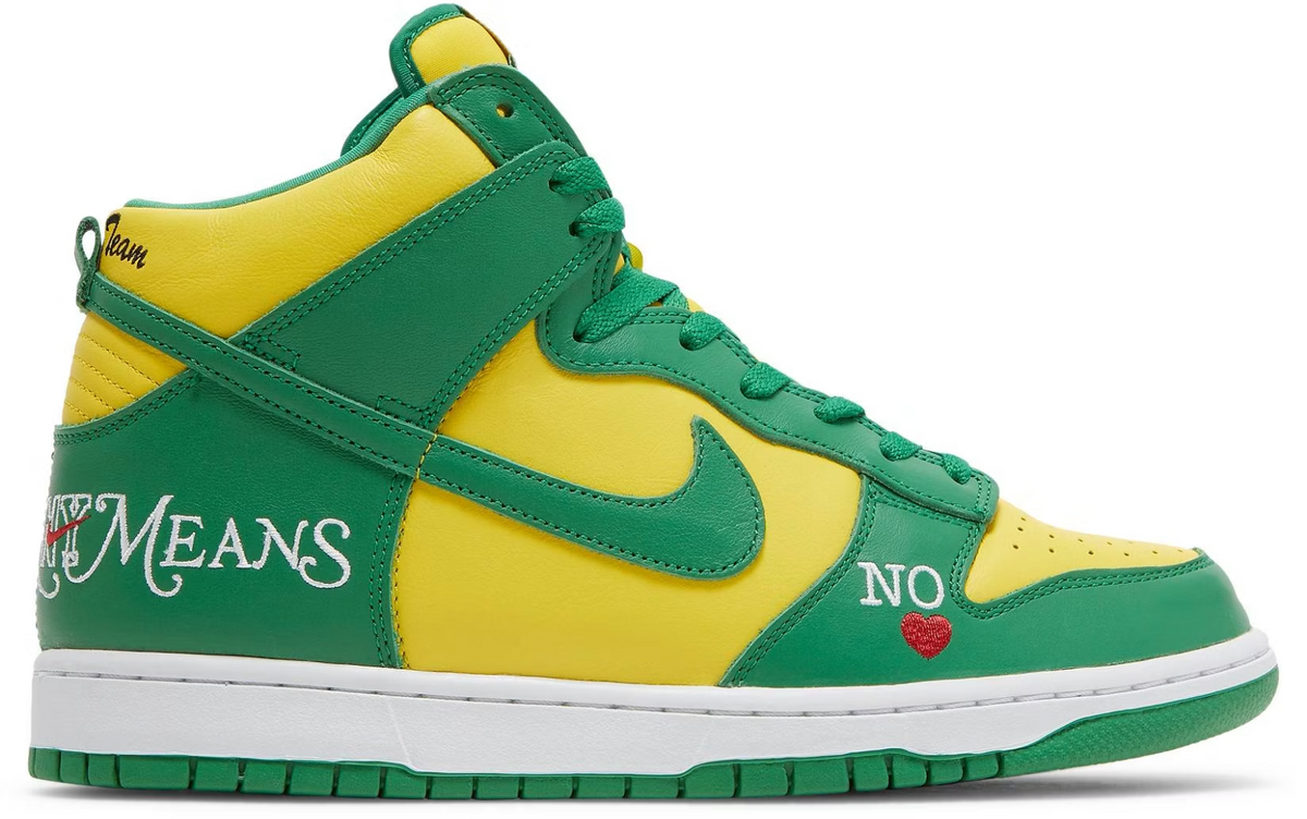DN3741-700 Supreme Ã Nike SB Dunk High By Any Means "Brazil" (Men's)