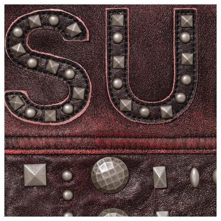 Supreme Multi Studded Leather Jacket Burgundy