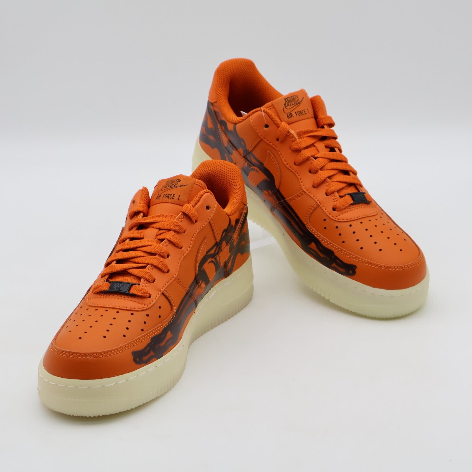 CU8067-800 Nike Air Force 1 Low Orange Skelton Halloween Starfish Black (Men's)