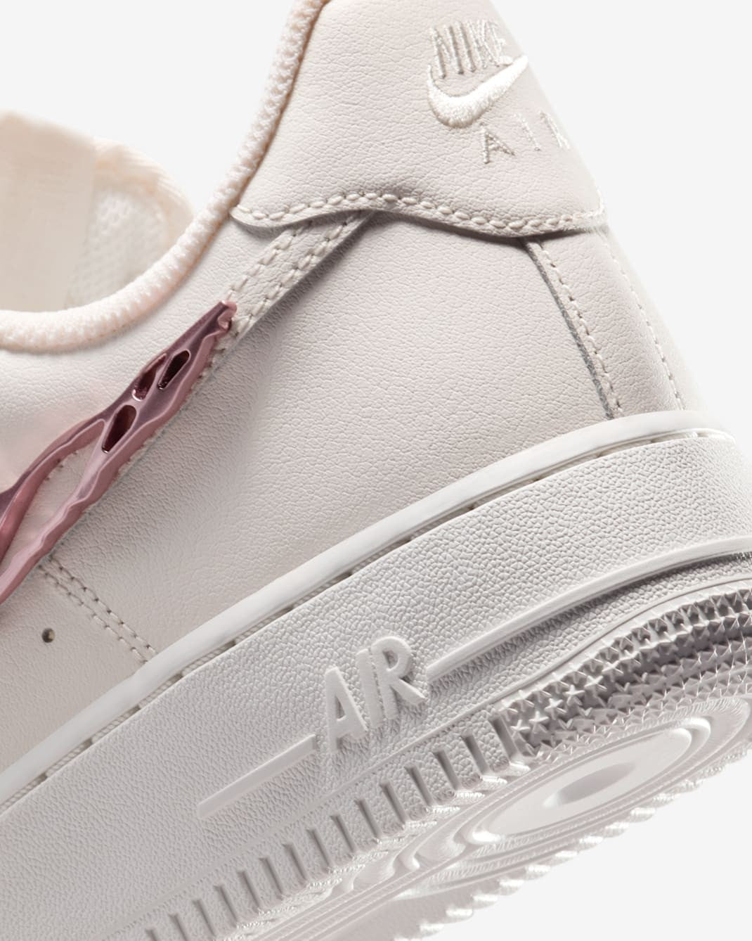 IF1686-161 Nike Air Force 1 Low Metallic Pink Swooshes (Women's)