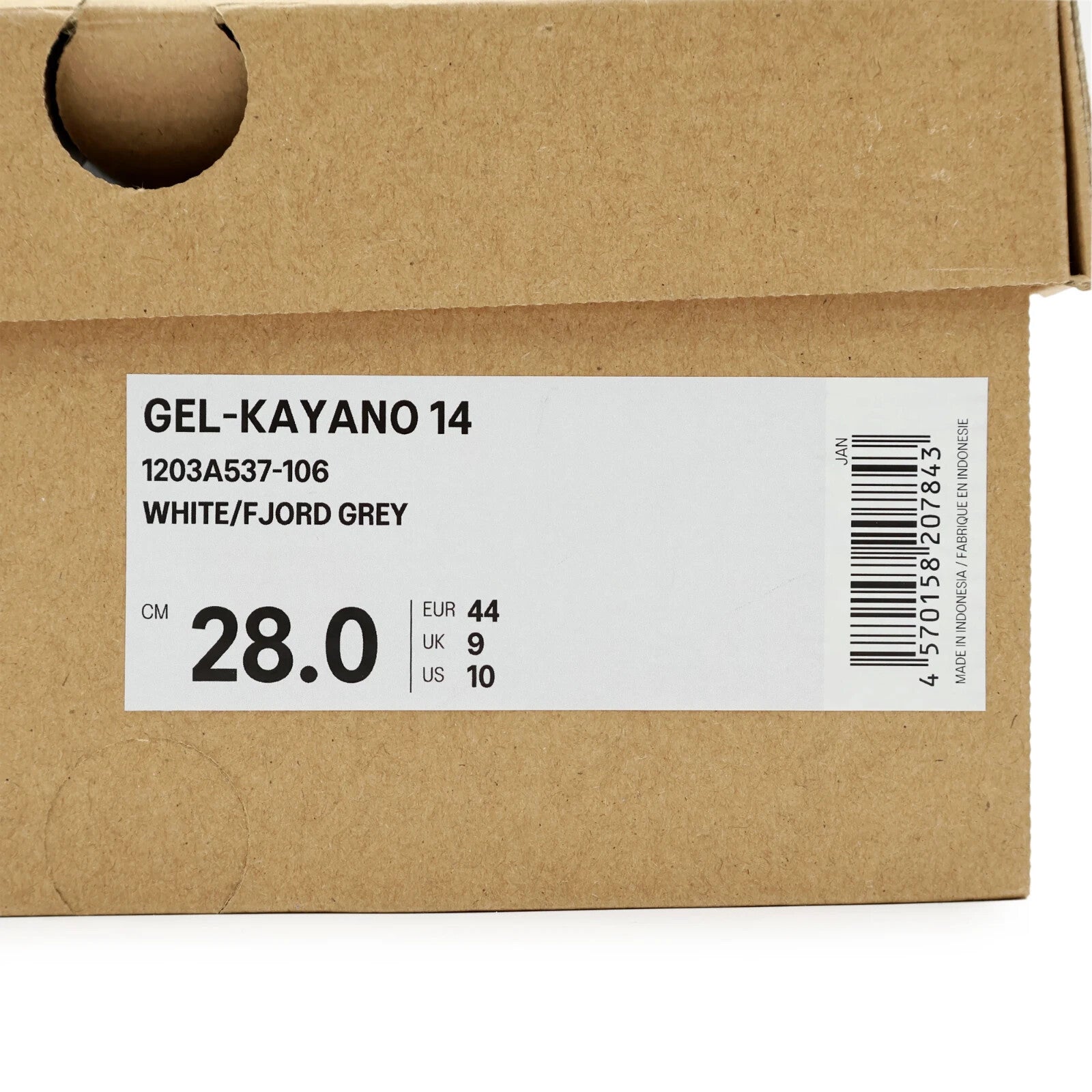 1203A537-106 Asics Gel-Kayano 14 White Fjord Grey (Men's)