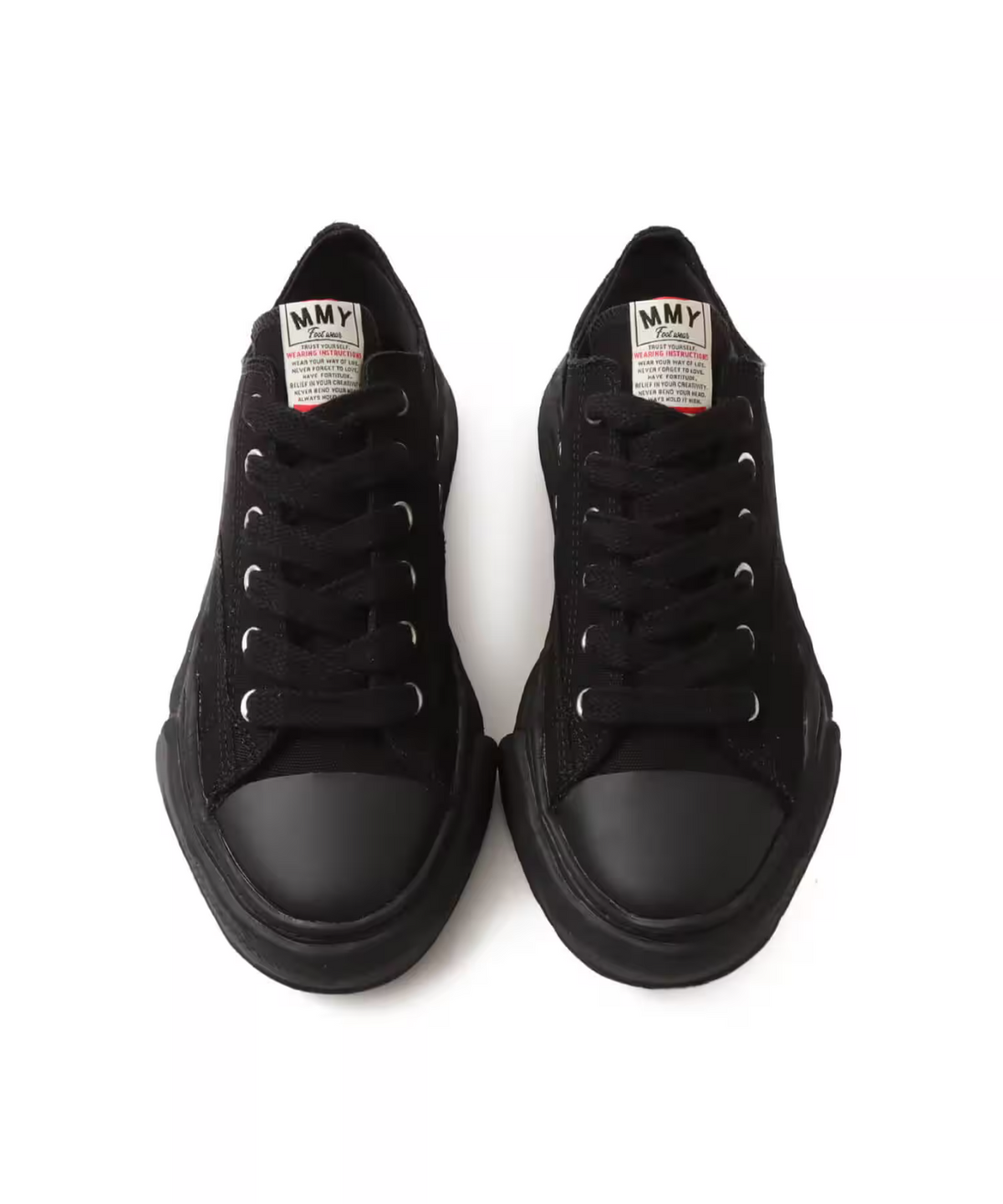 A01FW702-BLKBLK  MAISON MIHARA YASUHIRO PETERSON LOW CANVAS BLACK BLACK (Men's)