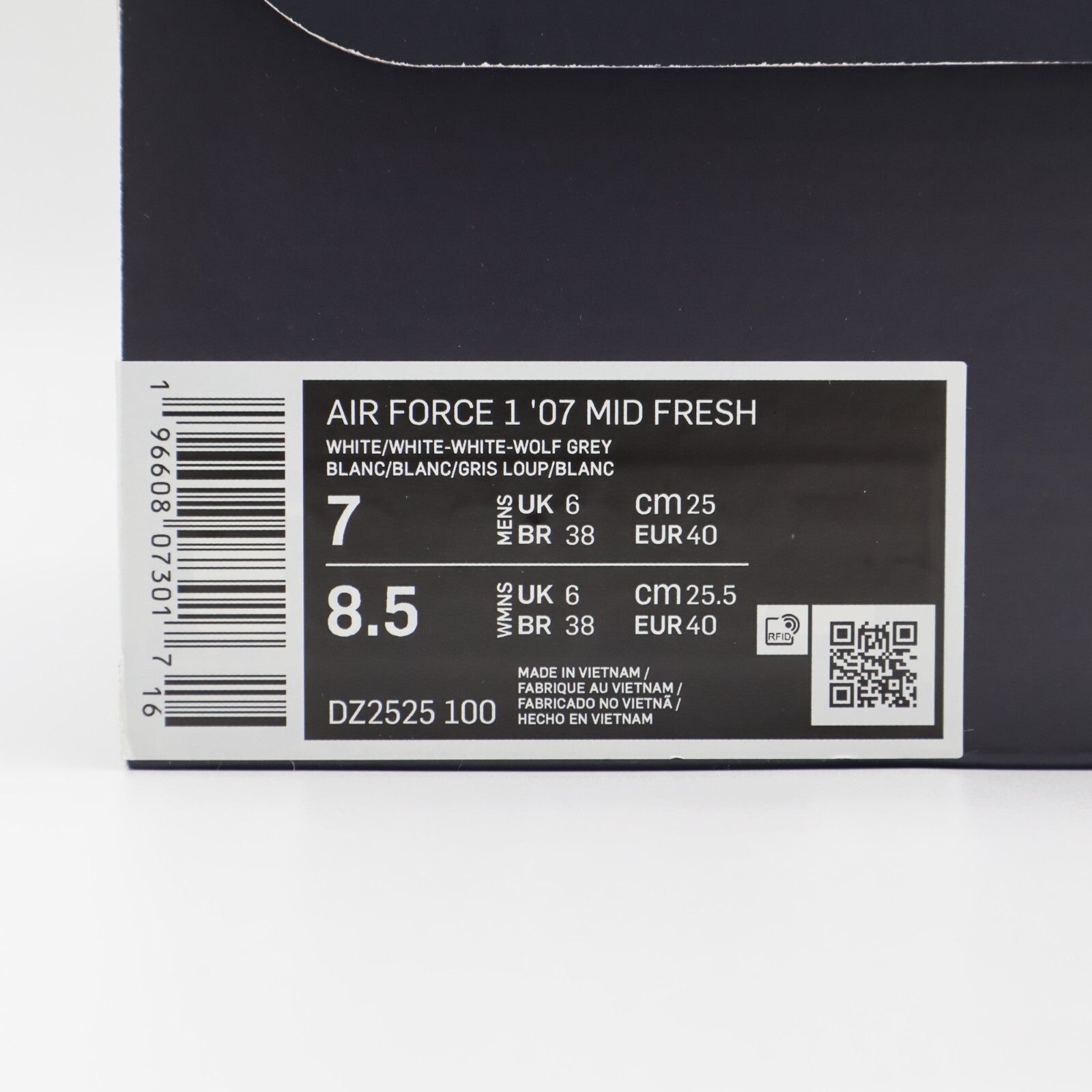 DZ2525-100 Nike Air Force 1 '07 Mid Fresh White Wolf Grey (Men's)