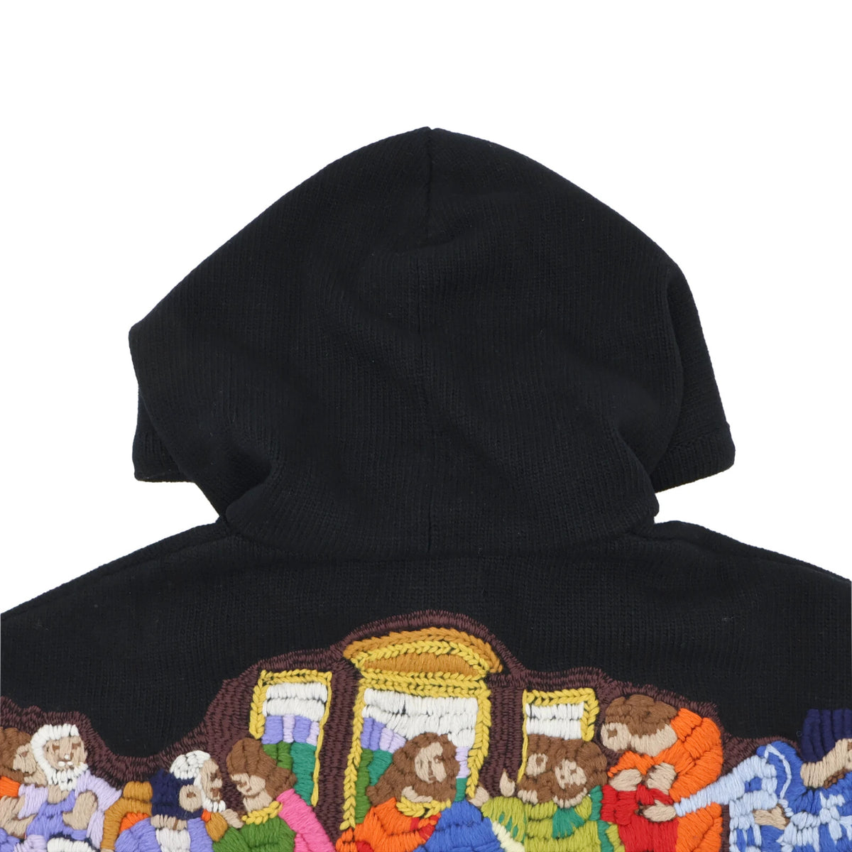 Supreme Last Supper Embroidered Zip Up Hooded Sweater Black