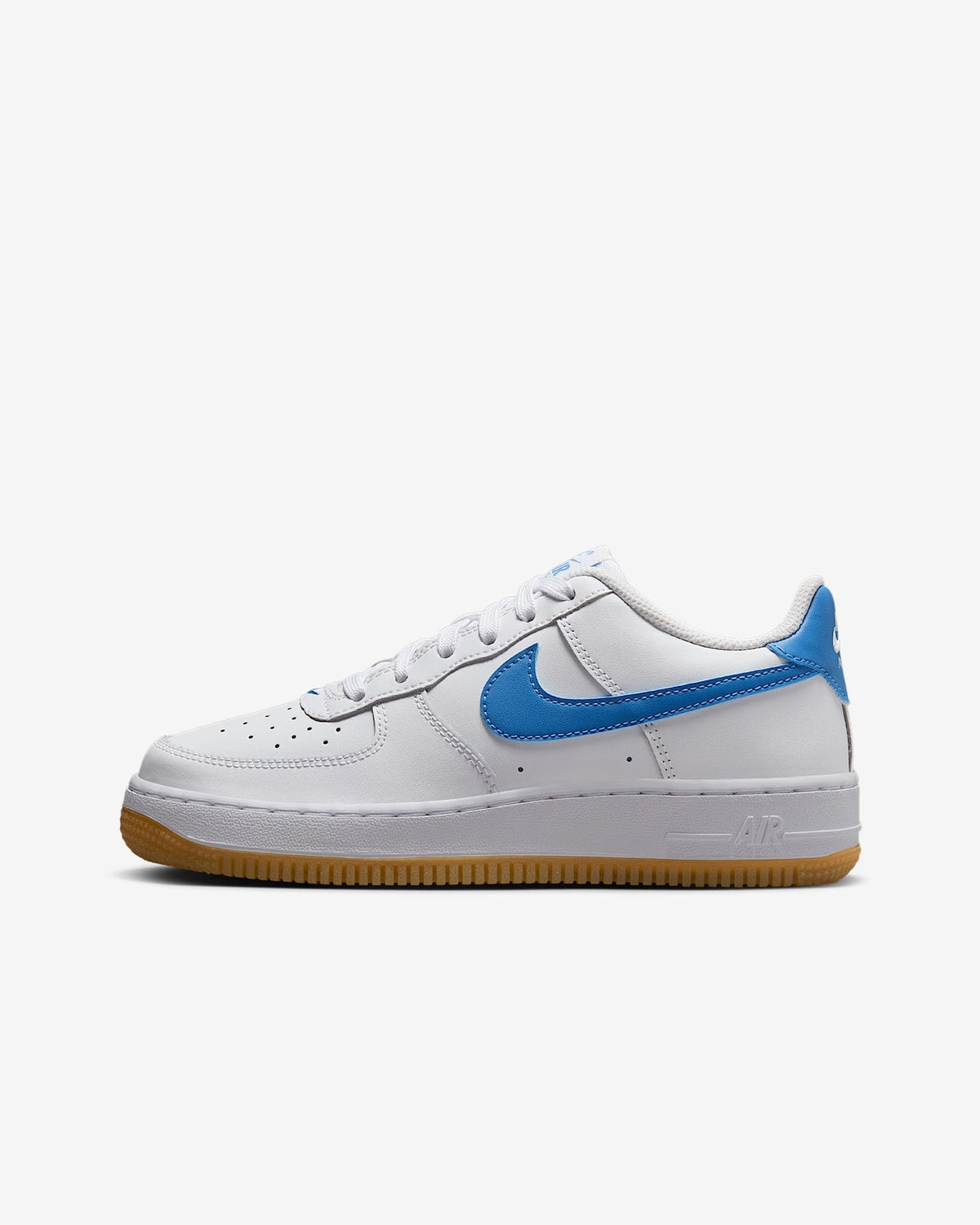 FV5948-115 Nike GS Air Force 1 White Gum Light Brown Blue Beyond