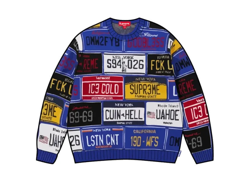 Supreme License Plate Sweater "Royal