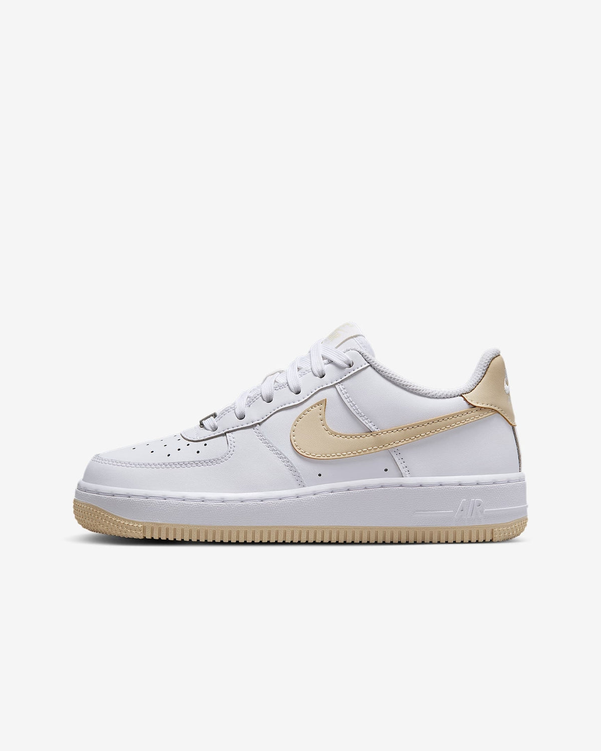 FV5948-118 Nike GS Air Force 1 White White Light Khaki