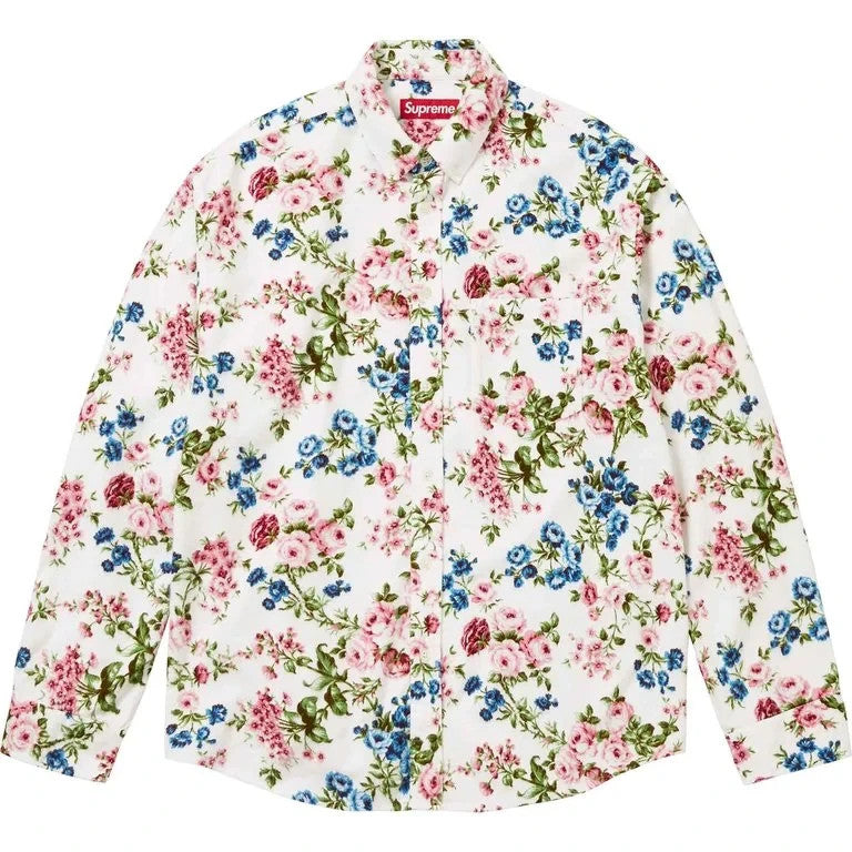 Supreme Floral Flannel Shirt White