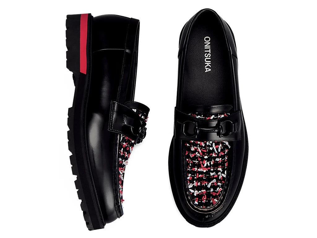 1181A616-008 Onitsuka Tiger Bit Loafer Black Classic Red (Men's)