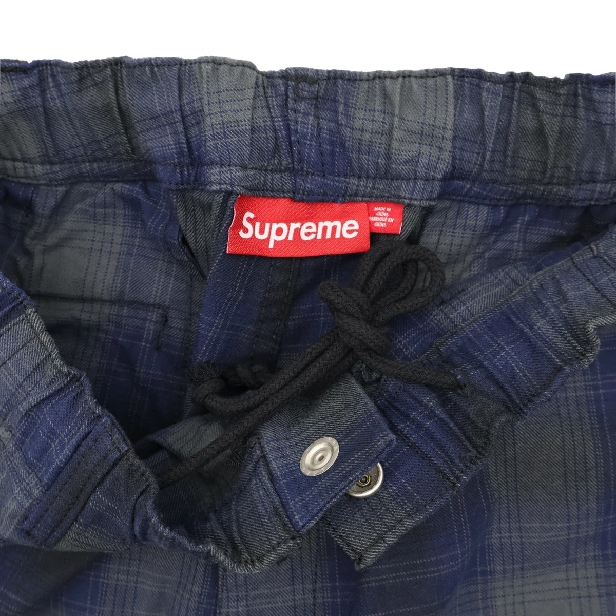 Supreme Shadow Plaid Cargo Short Navy