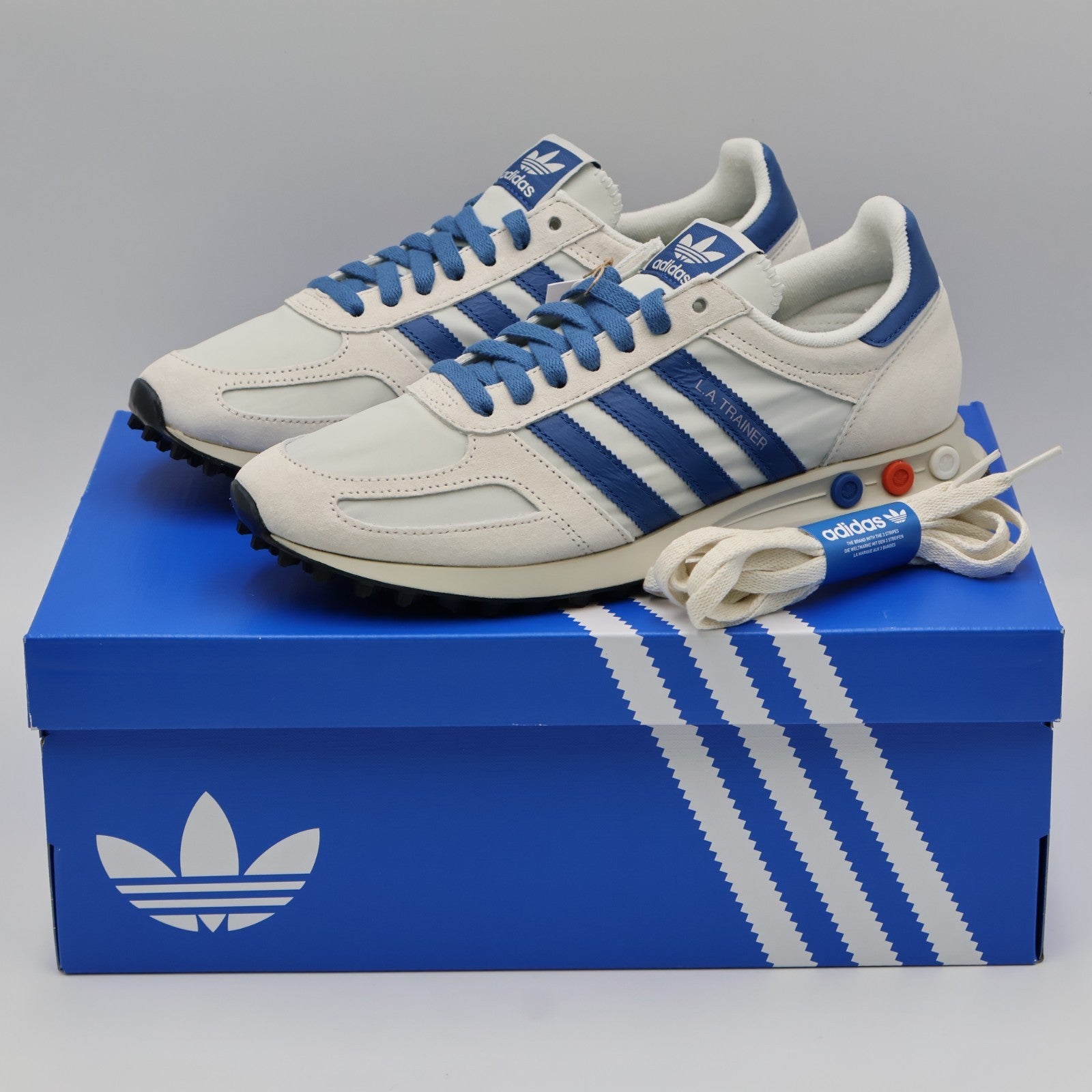 JR3610 adidas Originals LA Trainer OG Off White Dark Marine Crystal White (Men's