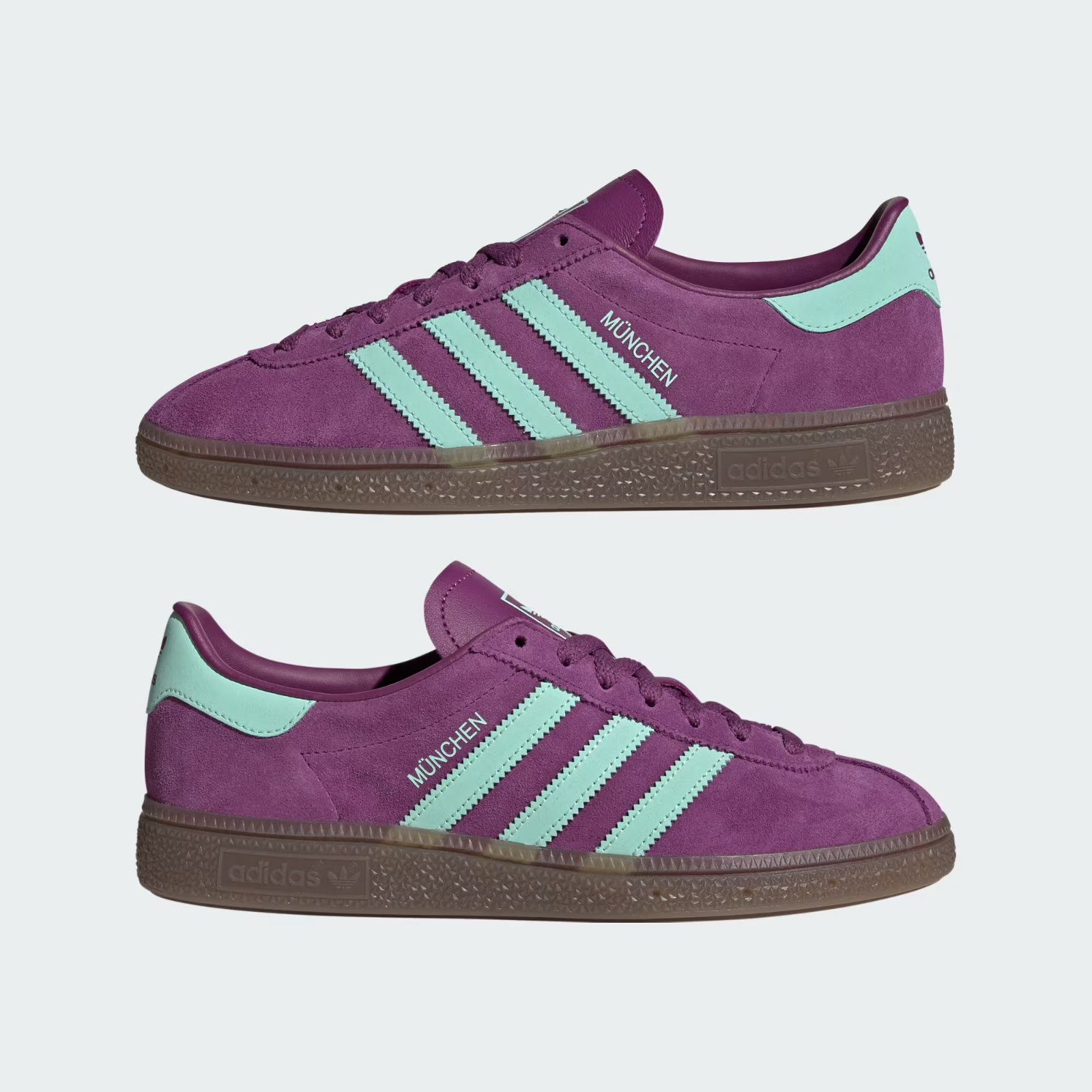 JS3995 adidas Originals Munchen Rich Mauve Clear Mint Gum (Men's)