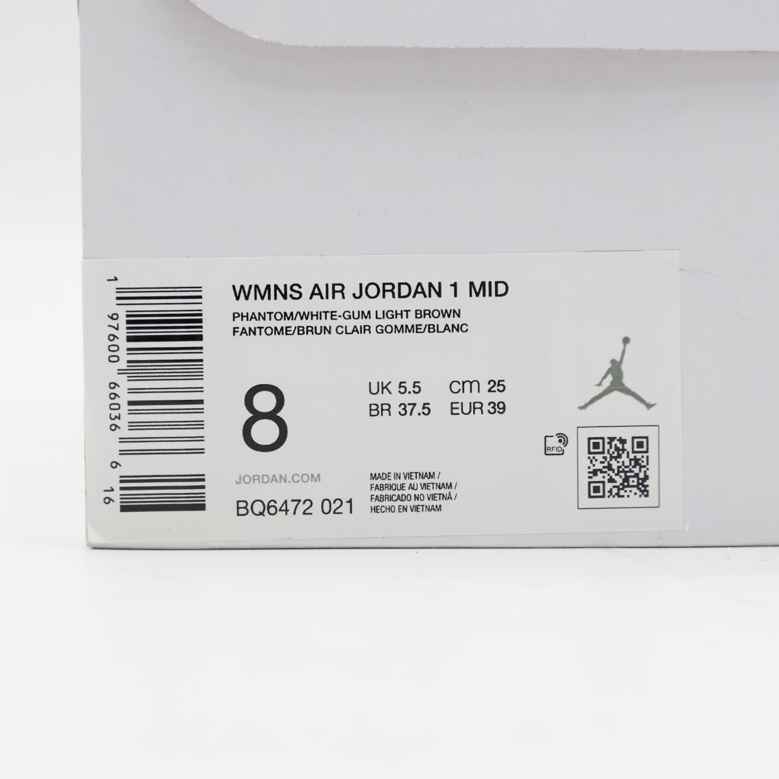 BQ6472-021 Nike Women's Air Jordan 1 Mid Phantom (Women's)