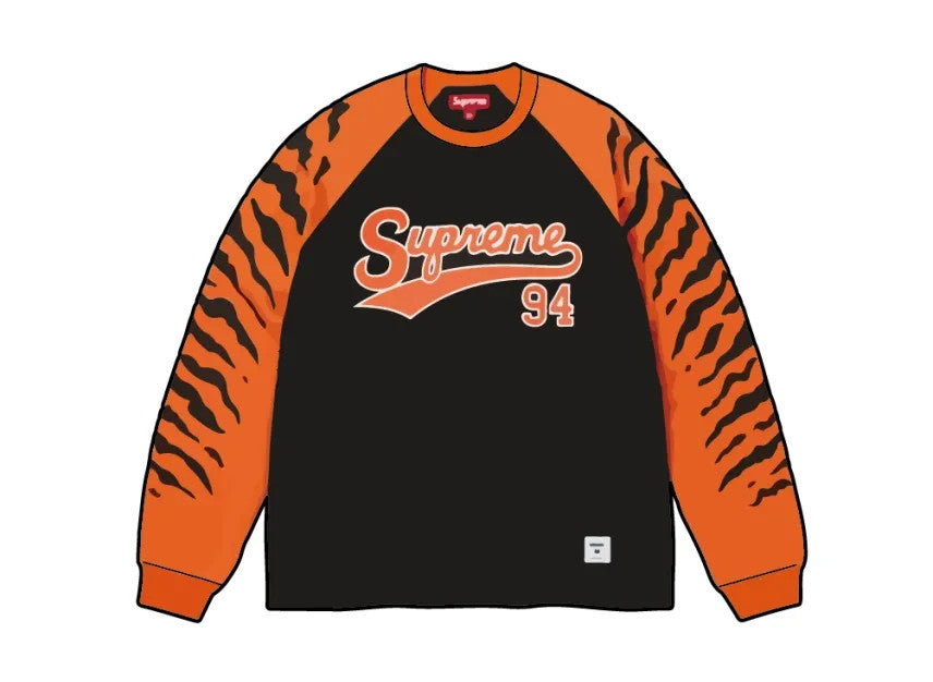Supreme Tiger Raglan L/S Top "Black"