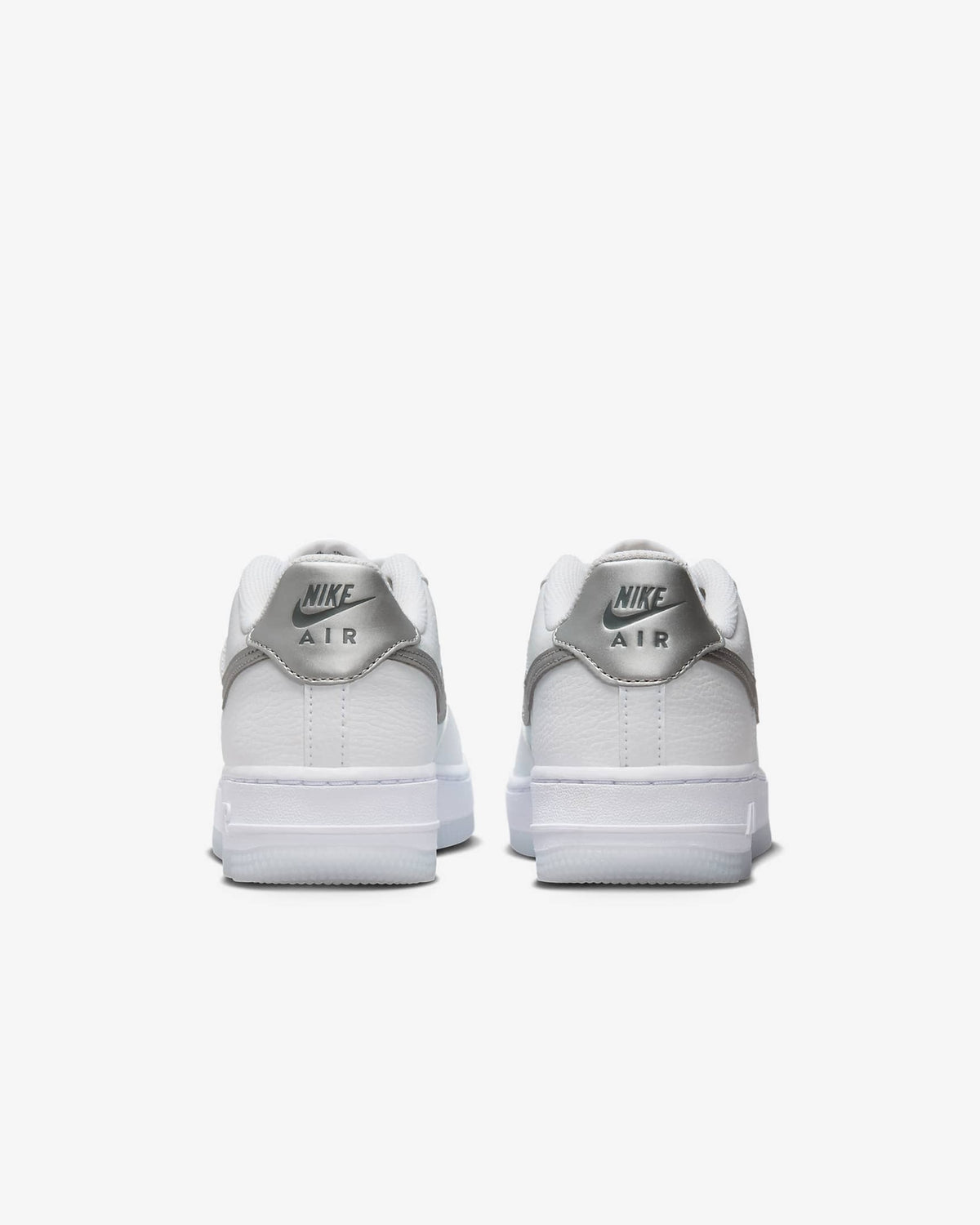FV3981-100 Nike GS Air Force 1 White Pure Platinum Football Grey Metallic Silver