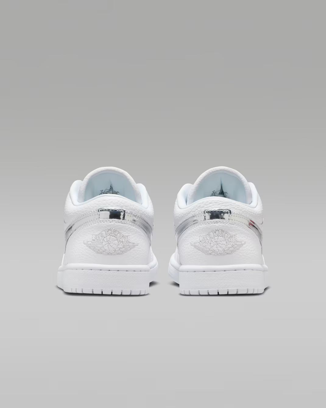IQ9381-100 Nike Women's Air Jordan 1 Low "White/Metallic Silver"