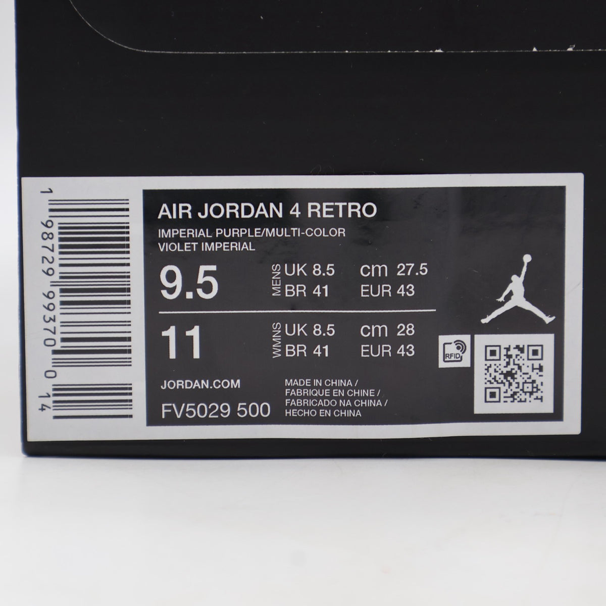 FV5029-500 Nike Air Jordan 4 OG Lakers (Men's)