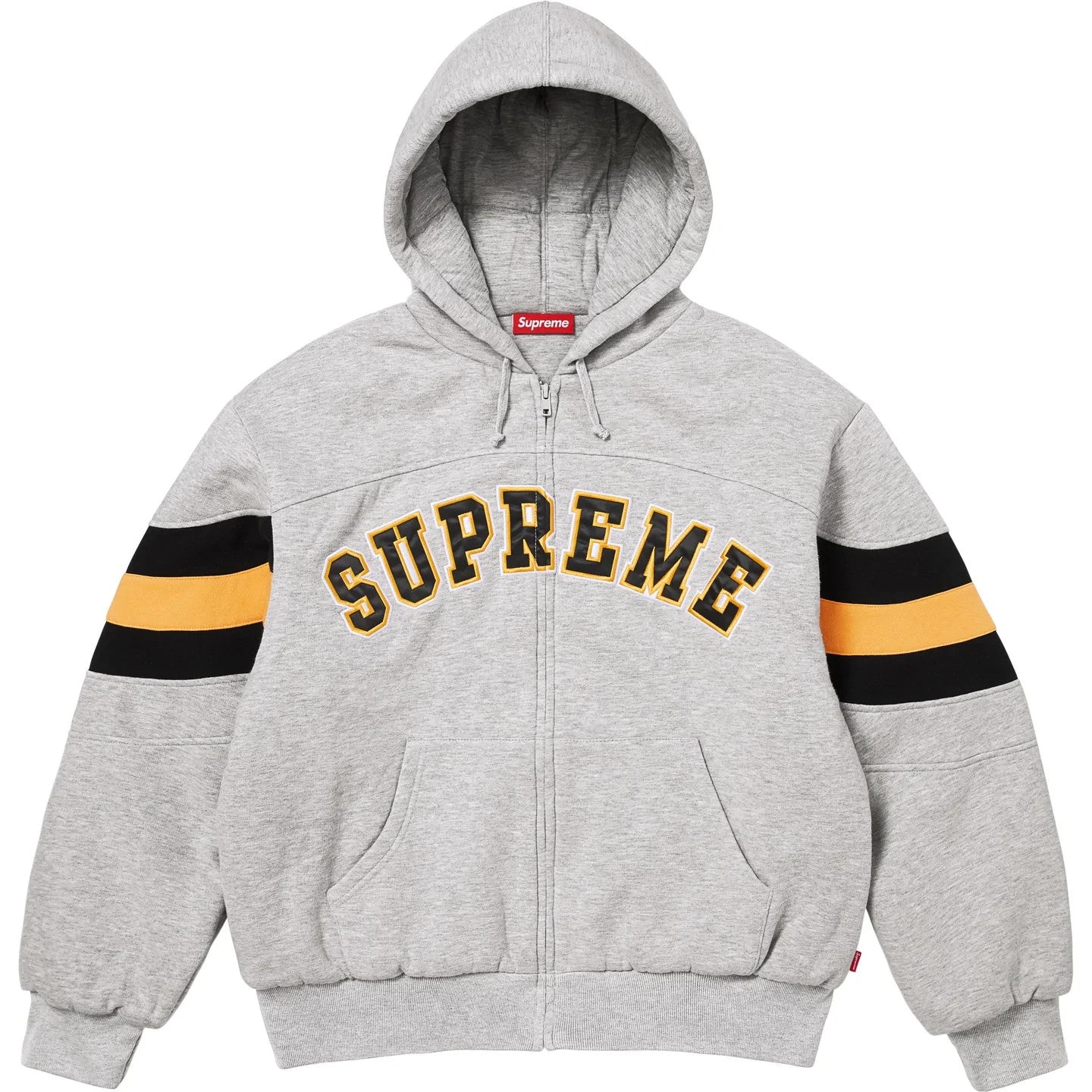 Supreme Filled Zip Up Hooded Sweatshirt Heather Grey