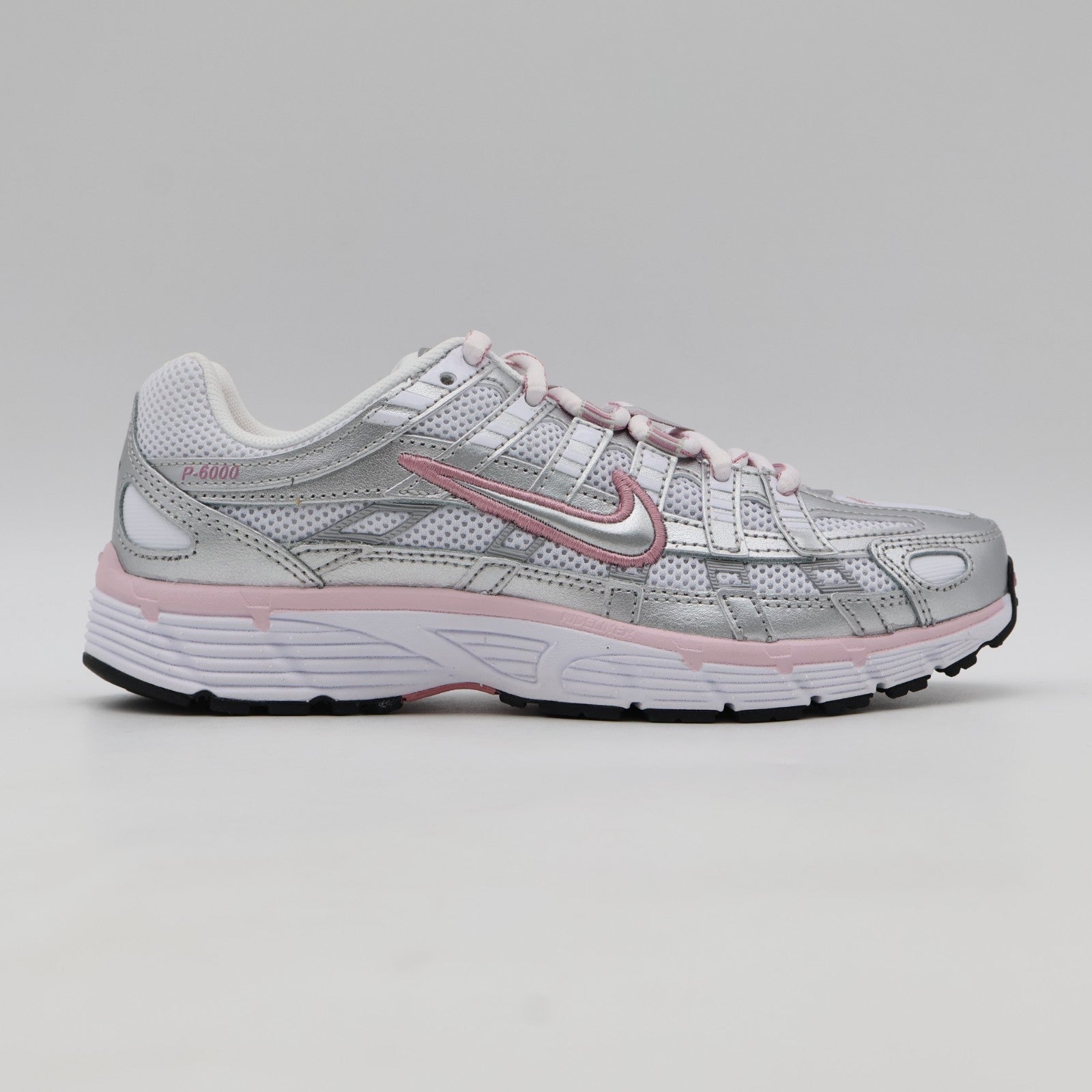 BV1021-108 Nike P-6000 White Elemental Pink Black Metallic Silver (Women's)