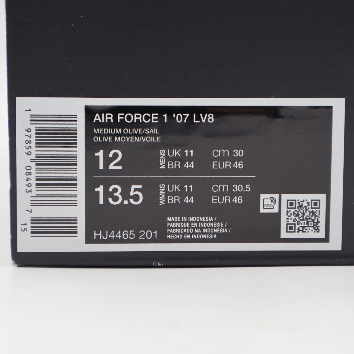 HJ4465-201 Nike Air Force 1 '07 LV8 Medium Olive Sail (Men's)