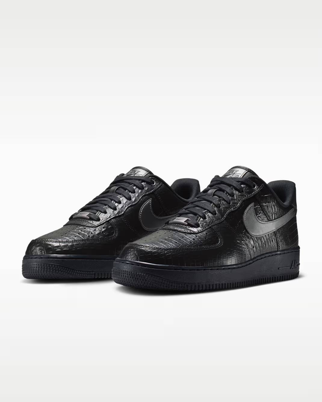 IV6306-010 Nike Air Force 1 Low "Triple Black/Croc" (Men's)