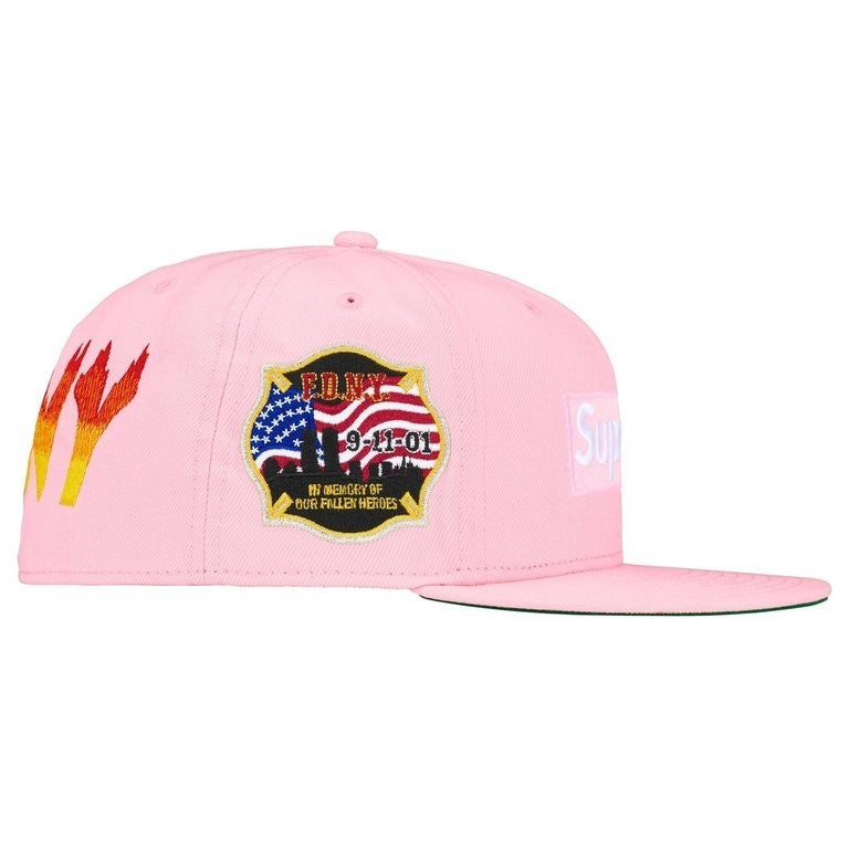 Supreme x FDNY Box Logo New Era Pink
