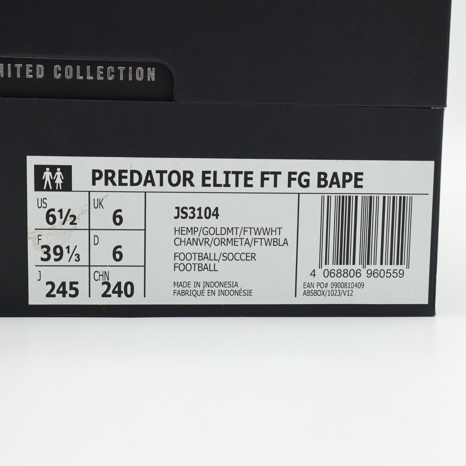 JS3104 A BATHING APE adidas Predator Elite FG Hemp Gold Metallic Cloud (Men's)