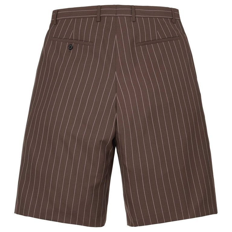 Supreme Pinstripe Wool Trouser Short Brown