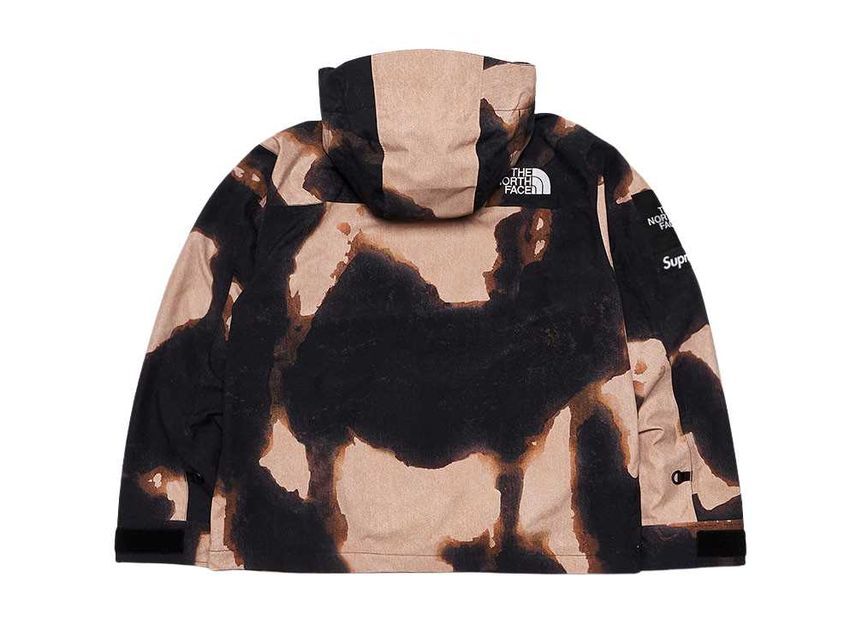 Supreme The North Face Bleached Denim Print Mountain Jacket Black