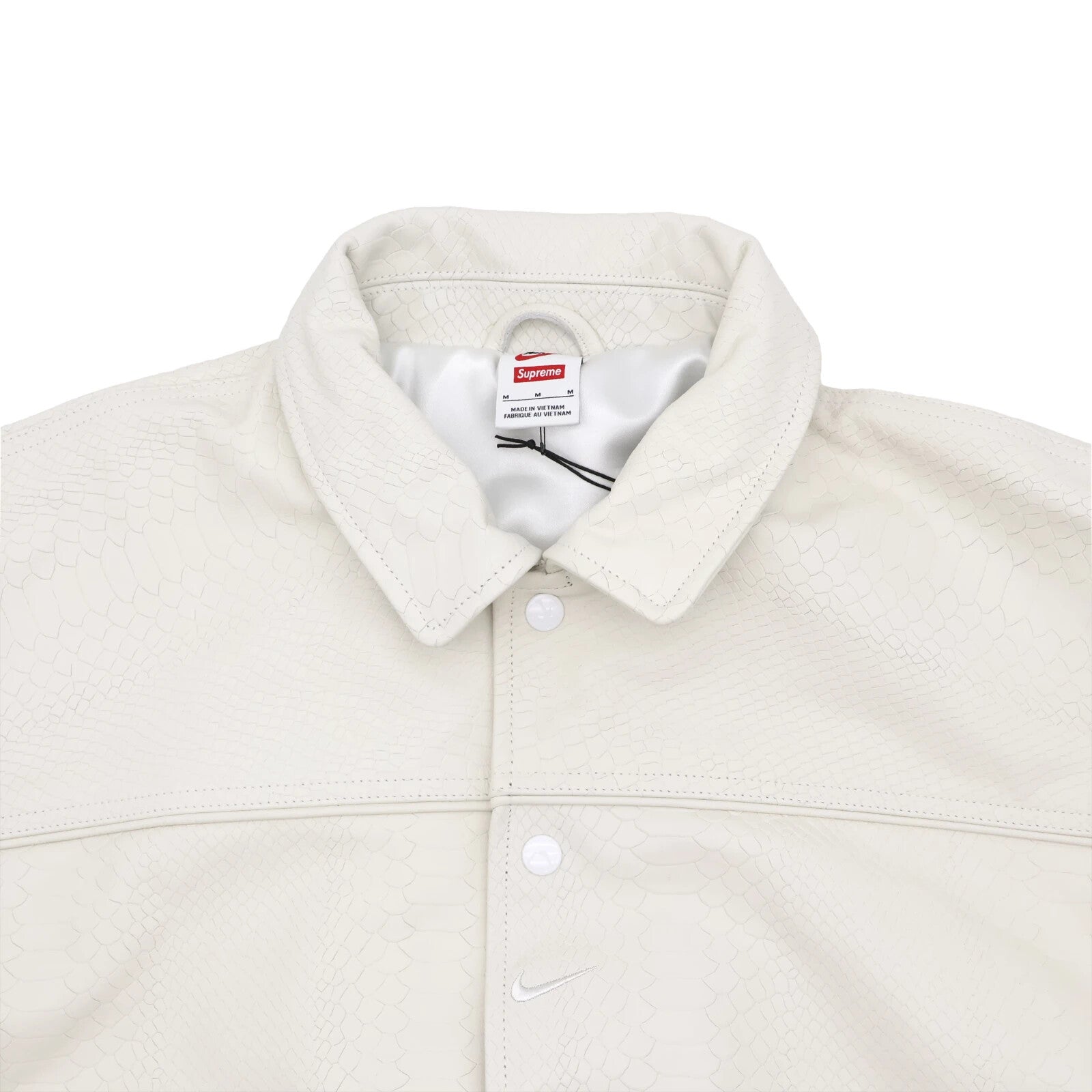 Supreme Nike Leather Varsity Jacket White