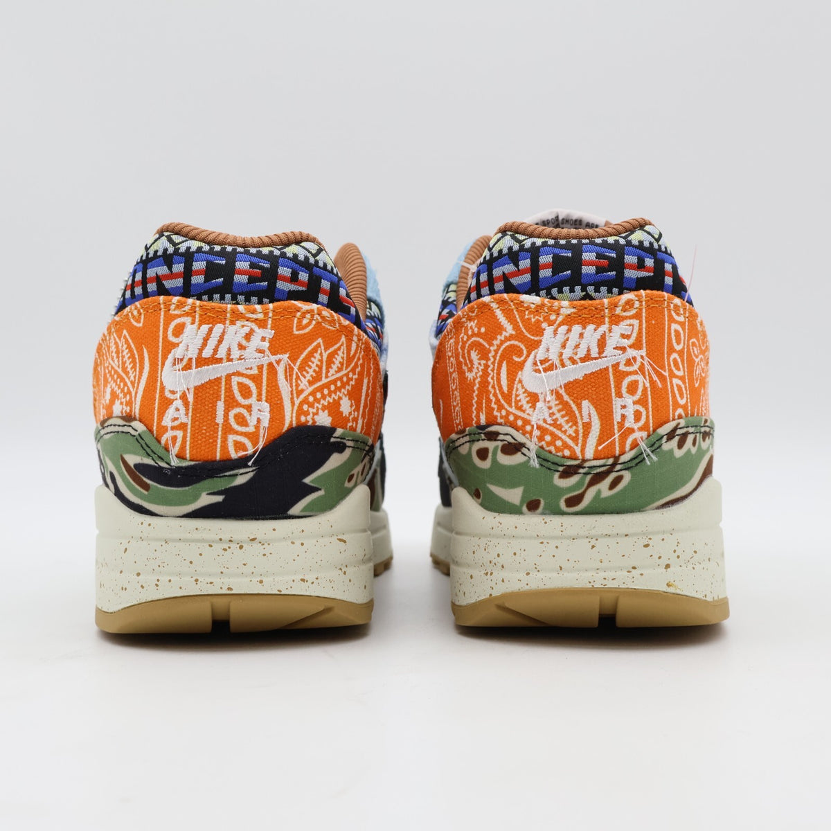DN1803-900 Concepts Nike Air Max 1 Heavy Sail Black Worn Denim Blue Camo (Men's)