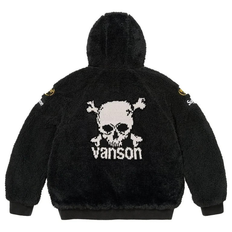 Supreme x Vanson Leathers Reversible Quilted Hooded Jacket Black